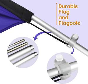 Aprire la casa firma 11 piedi bandiera blu piuma bandiera Kit agenti immobiliari palo di terra palo di affari pubblicità bandiere Open House - Product Image 4