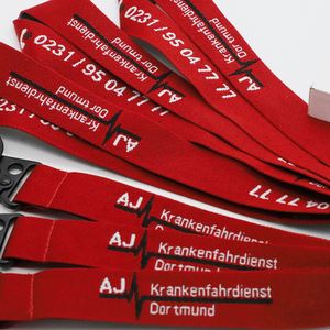 Cordones de seguridad personalizados de jacquard grueso y resistente con llavero para servicio de ambulancias y personal de emergencia - Product Image 4