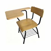 Chaise de bureau réglable pour étudiant avec rangement, cadre en MDF, plateau en bois, support pour tablette, mobilier de salle de classe pour amphithéâtre