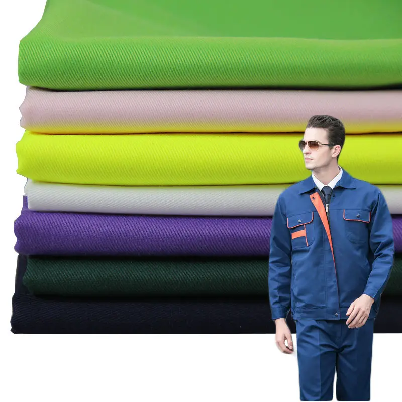 Tc Twill Chef School Student Uniform Tela para ropa de trabajo Promoción de fábrica Poliéster/tela de algodón Lona impermeable tejida 21