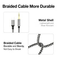 Cable de Audio Personalizable con Chip DAC, Tipo C Macho a 3.5mm AUX, Trenzado de Nailon, Directo de Fábrica