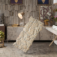 Panneau mural en pierre artificielle PU moderne de qualité supérieure pour intérieur et extérieur, texture naturelle originale de roche champignon classique, applications pour hôtels et villas