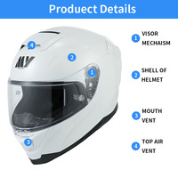 Casque de moto intégral quatre saisons MY FF956 en ABS léger avec visière unique, doublure respirante, homologué ECE/DOT, anti-impact