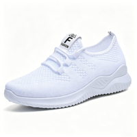 Chaussures de sport pour femmes, souples, respirantes, en tricot léger, semelle EVA blanche, pour la marche, logo personnalisé OEM