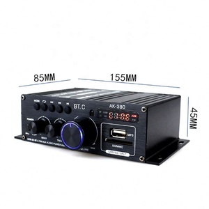 AK380 12V เครื่องขยายเสียงคาราโอเกะโฮมเธียเตอร์เครื่องขยายเสียง 2 ช่องบลูทูธเข้ากันได้กับเครื่องขยายเสียงคลาสดี USB/SD อินพุต AUX - Product Image 3