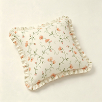 Housse de coussin imprimée en coton 100% premium avec fermeture éclair, motif floral vintage, 45*45cm, pour canapé, chambre, maison
