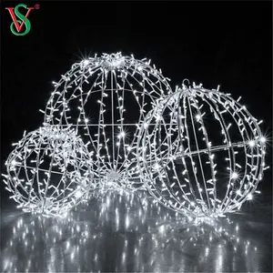 Красочные наружные большие сферы 3D светодиодные Рождественские шары