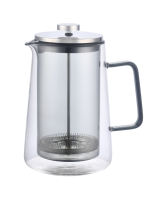 Cafetière miniature pratique résistante à la chaleur en verre borosilicate de haute qualité, cafetière portable avec couvercle en métal