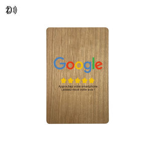 LOGO personalizzato inciso al Laser codice <span class=keywords><strong>QR</strong></span> NTAG213 in legno Google revisione Card Stand NFC Google recensioni schede - Product Image 3