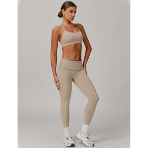Ensemble de sport pour femme : Soutien-gorge de sport dos croisé et leggings taille haute, tenue de gym assortie pour l'entraînement et le fitness - Product Image 2