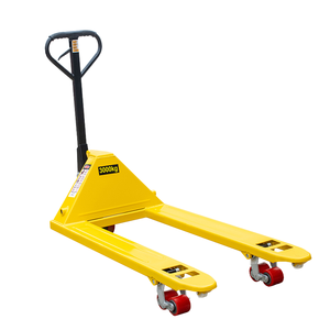 Chariot à palettes manuel, capacité 3000 kg, jaune, avec roues en caoutchouc, utilisation en intérieur - Product Image 1