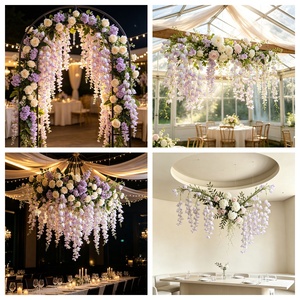 DC241 <span class=keywords><strong>Campanula</strong></span> Artificiale in Seta Viola Lavanda, Stelo Lungo 104cm, per Centrotavola e Decorazioni ad Arco - Product Image 5