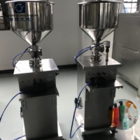 Machine de remplissage pneumatique verticale semi-automatique de pâte liquide de pot de tube de bouteille d'acier inoxydable