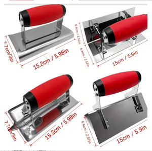 Truelle d'angle en acier inoxydable de 1,2 mm pour bricolage, <span class=keywords><strong>rainureuse</strong></span> manuelle pour <span class=keywords><strong>béton</strong></span> et ciment, et travaux de maçonnerie avec poignée en PP et TPR - Product Image 5