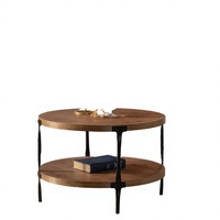 Table basse moderne en bois durable avec plateau géométrique tridimensionnel et cadre en marbre, meubles de salon, salle à manger