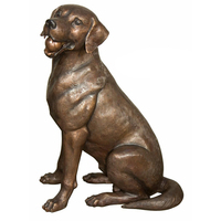 Sculptures d'animaux en bronze extérieur de prix usine Statues de chien grandeur nature de jardin pour la décoration à la maison