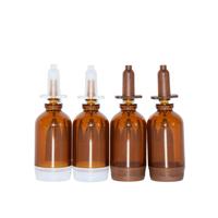 Flacon cosmétique en verre ambré personnalisé pour ampoules, 5ml, 10ml, 15ml, avec fond en silicone, pour sérum et essence cutanée