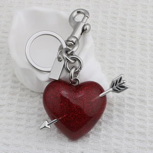 Mũi Tên Chữ Thập Trái Tim Mặt Dây Chuyền Cho Ví Túi Quyến Rũ Cho Túi Xách Xe Nhựa Màu Đỏ Tình Yêu Trái Tim Phụ Kiện Dễ Thương <span class=keywords><strong>Keychain</strong></span> Cho Món Quà Sinh Nhật - Product Image 6