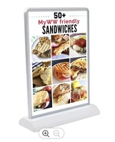 Cadre d'affichage LED double face rechargeable A4/A5 pour affiches et menus, éclairage LED de table A4