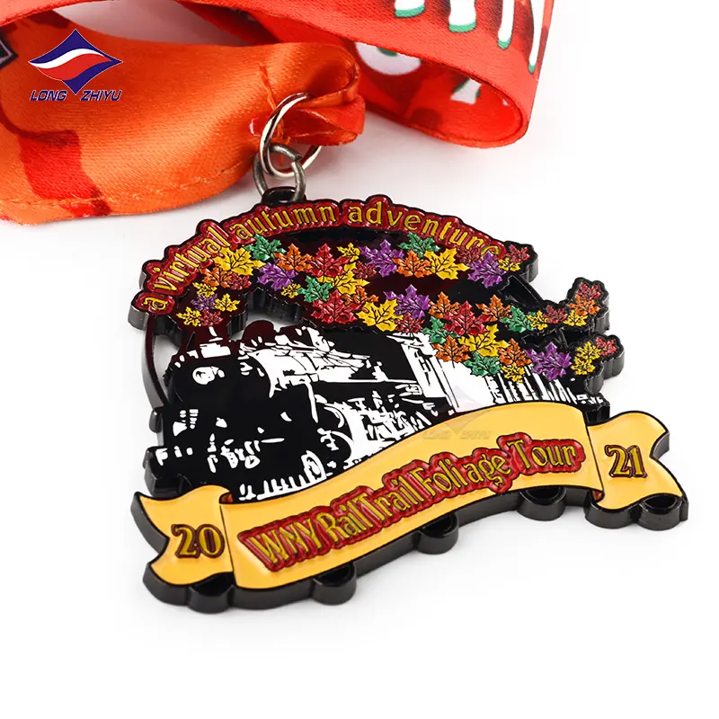 Longzhiyu Nieuw Ontwerp Kerst 5K Run And Walk Medaille Custom Metal Santa Claus Hardloopmedailles Met Lint