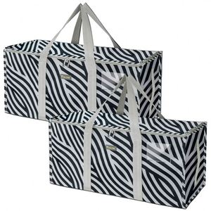 Large Capacity Funny Zebra Pattern Sports Fitness Bag New Black White Strip Travel Luggage Portable Storage Bag for Sports - Product Image 1