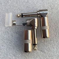 Audio 1/4 steker sudut kanan TS mono male konektor adaptor solder