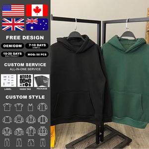 Sweat à capuche Kingsen de haute qualité, personnalisable avec logo brodé, coupe oversize, épaules tombantes, style streetwear, 100% coton - Product Image 2