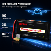 بطارية صناعية 18S 68.4V 28Ah 10C بمعدل تفريغ عالٍ لطائرات الدرون في خدمات الشحن واللوجستيات وطائرات الدرون ذات الحمولة الثقيلة