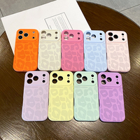 Coque de téléphone à imprimé léopard et couleur unie pour iPhone 17 Pro Max, 17 Air, 17 Pro, 16 Pro Max – Coque anti-traces de doigts au toucher doux