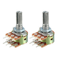 WH148 Potentiomètre B1K B2K B5K B10K B20K B50K B100K B500K Potentiomètres linéaires 6Pin 15mm 20mm Arbre avec écrous et rondelles Kit