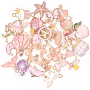 Colgante Clásico Infantil en Forma de Estrella de Aleación Chapada en Oro con Zirconia Rosa y Esmalte Goteado, Accesorios de Joyería DIY - Product Image 4