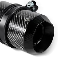Terminale di Scarico Moto Slip-on in Acciaio Inox Compatibile con Z900 GSXR750 CBR650 - Accessori Completi con Molle e Rete Nera