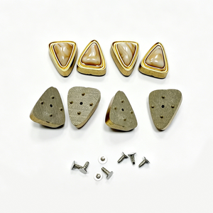 Breloques pour chaussures en résine effet marbre, base dorée en ABS, rivets à pression, décorations triangulaires et ovales pour sandales, clous de quincaillerie pour sacs - Product Image 4