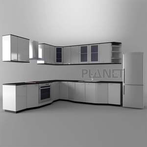 خزانة مطبخ جدارية من البلاستيك مع إطار دوار من الأعلى خزانة مطبخ صناعة صينية تصميم خزانة مطبخ على الطراز الحديث - Product Image 2