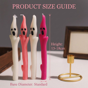 Nến thơm hình mặt ma quái Pink Ghost Scream Taper, dùng trang trí tiệc Halloween, đồ trang trí ma quái. - Product Image 1