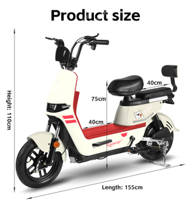 Chất lượng cao 25 MPH đi lại nhanh chóng dành cho người lớn Điện xe máy xe tay ga 48V 350W mạnh mẽ 2 người điện Thành phố xe đạp với bàn đạp - Product Image 2