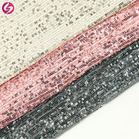 Tissu en sequins brodés 3MM à paillettes droites extensibles effet sirène pour robe - Vente en gros