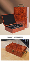 Caja de Regalo de Vino de Madera de Lujo Personalizada, Cajas de Vino de Madera Dobles para Licores, Vino y Champán, Cierre Magnético, Plegable