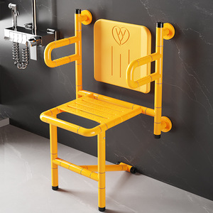 Bathroom <b>Folding</b> <b>Stool</b> With Non Slip Seat 250 Kg Capacity Wall Mounted Shower Chair For Elderly And Disabled - Product Image 4