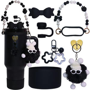 Lot de 8 accessoires roses pour gobelets : poignée, sangle, base en silicone, et accessoires pour gobelets <span class=keywords><strong>Stan</strong></span> 30oz/40oz - Product Image 4