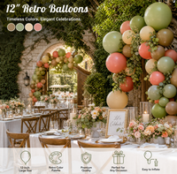 Ballons en latex rétro vintage de 12 pouces, ballons rétro en gros, globos, ballons pour la décoration de fêtes et de mariages
