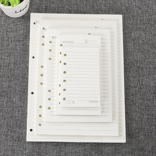 YS A4 B5 A5A6A7 Line Loose Leaf Notebook Refill Spiral Binder Inner Page Line Diary Agenda Planner Paper Cover School Stationery