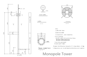 Station de base certifiée ISO 10-30m 5G/4G petite <span class=keywords><strong>tour</strong></span> de communication monopole à vendre - Product Image 5