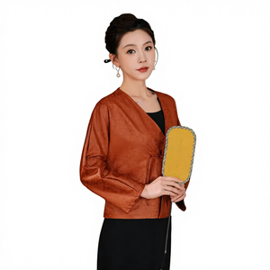 Chaqueta tipo cárdigan corta de manga tres cuartos para mujer, estilo cheongsam tradicional <span class=keywords><strong>chino</strong></span>, para verano, para madres de mediana edad - Product Image 1