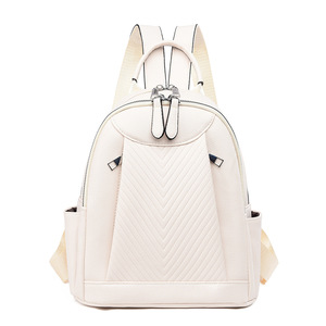 Mochila de viaje informal de gran capacidad para mujer, temperamento Simple transfronterizo, Color sólido, cuero PU suave, venta al por mayor - Product Image 4