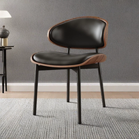 Ensemble table et chaises de salle à manger en bois massif moderne, couleur personnalisée, siège en cuir pour la maison, le café, le restaurant