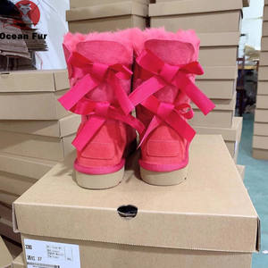 2024 Outdoor Winter warme Stiefel Damen Strass Schafswolle Schuhe Schafsfell gefüttert Schnee Glitzer Stiefel lange Wollstiefel - Product Image 3