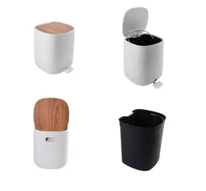 High quality plastic trash can step pedal dustbin with lid trash bin Eco-Friendly Trash Can with soft closing