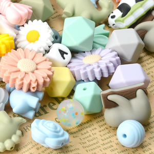 New Food Grade Baby Chew 14mm 15mm 17mm Bulk Hexagon Soft <strong>Silicone</strong> Pacifier <strong>Beads</strong> Wholesale for Pens Making Key Chains - Product Image 6