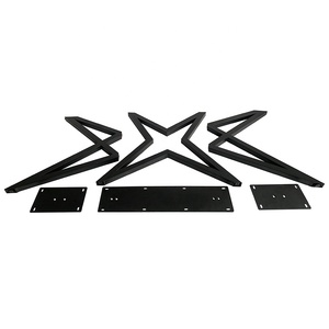 Patas de mesa de comedor con patas cruzadas de hierro grandes negras personalizadas de nuevo diseño de buena calidad - Product Image 3